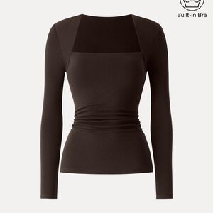 OGL Expresso Shut ProWarm Angular Square Neck Side Ruched Brami NEW w/tags